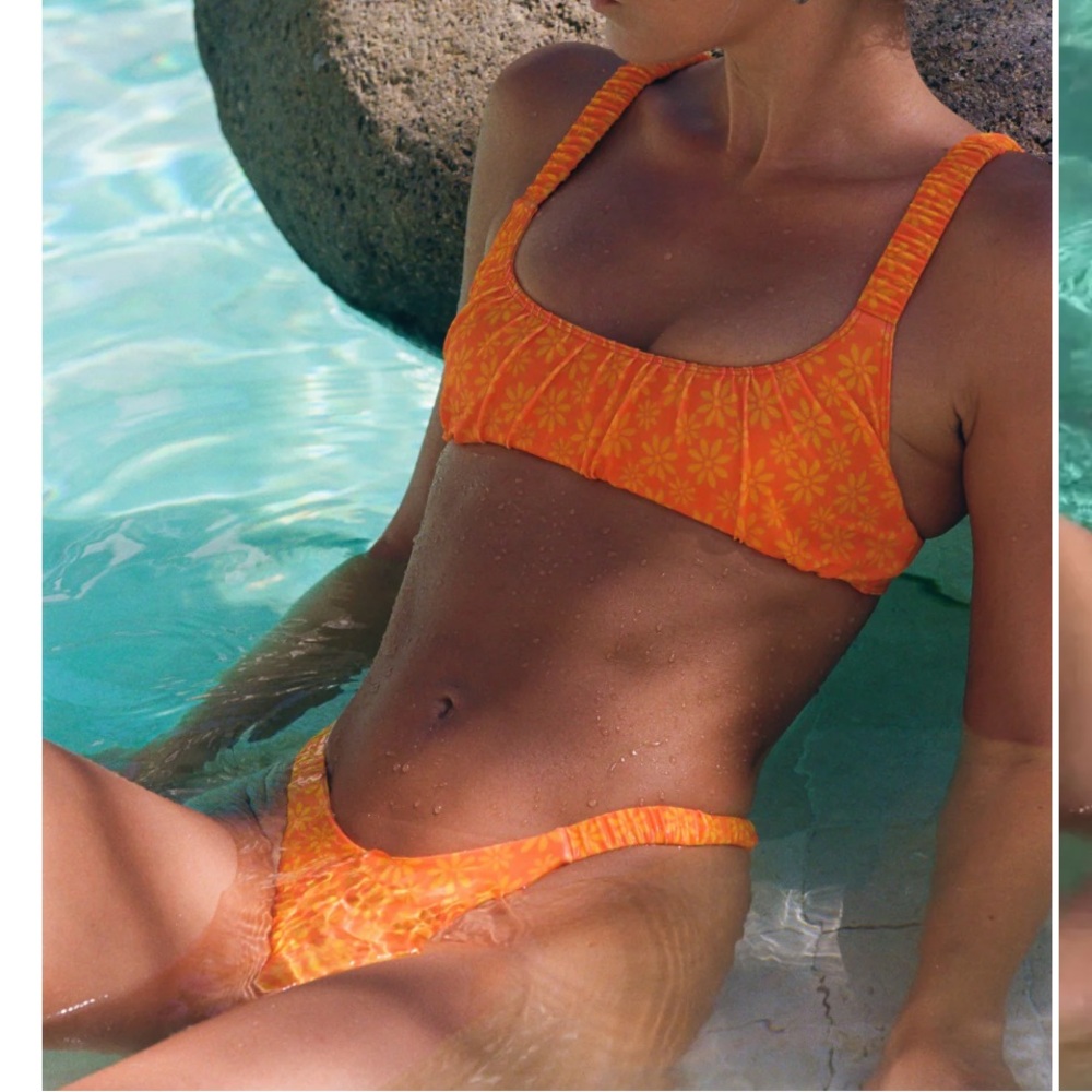 Orange Leniswims Floral Bikini Set